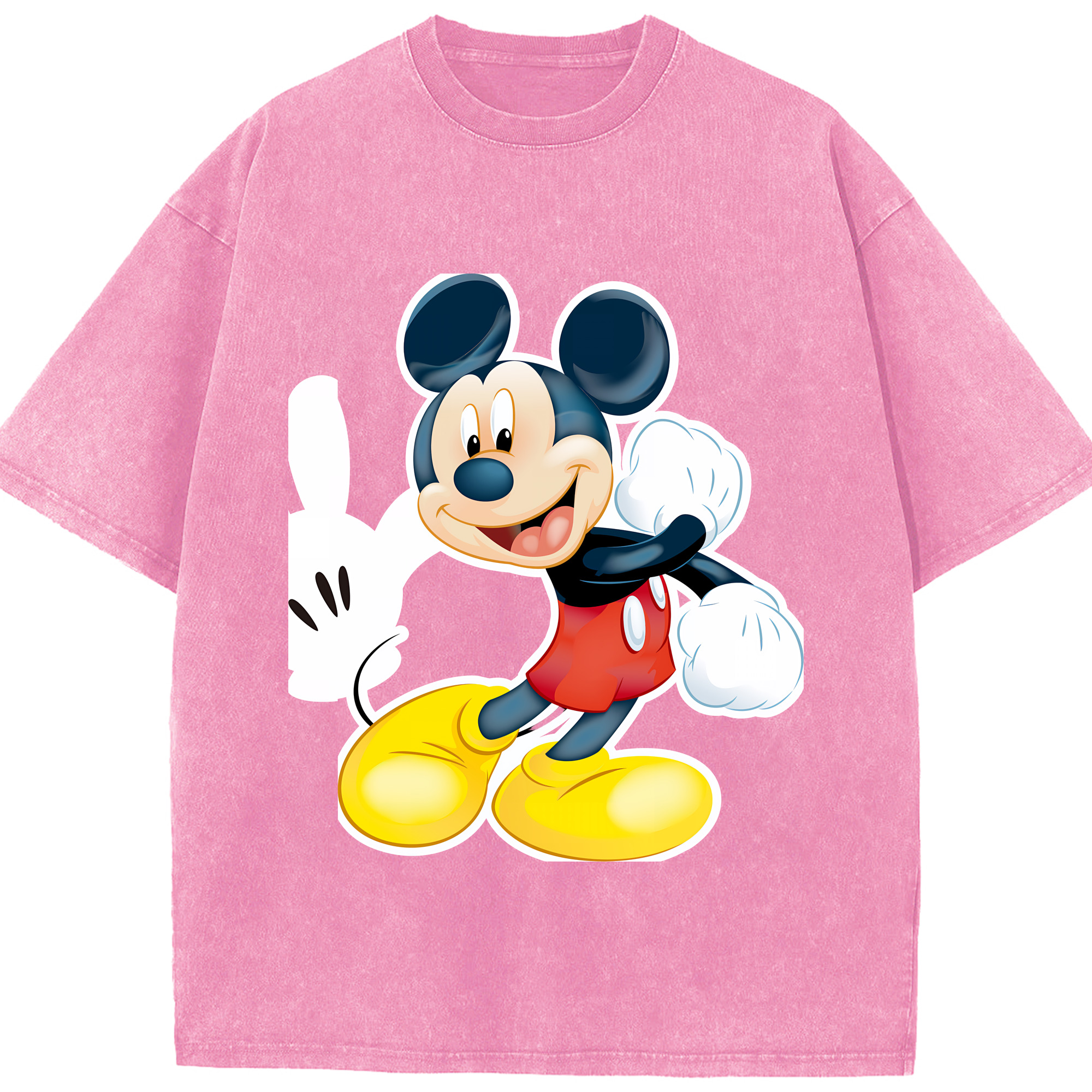 （画像用） ミッキーマウス Mickey Mouse 綿100% ヴィンテージ風 半袖Tシャツ（フロントプリント）